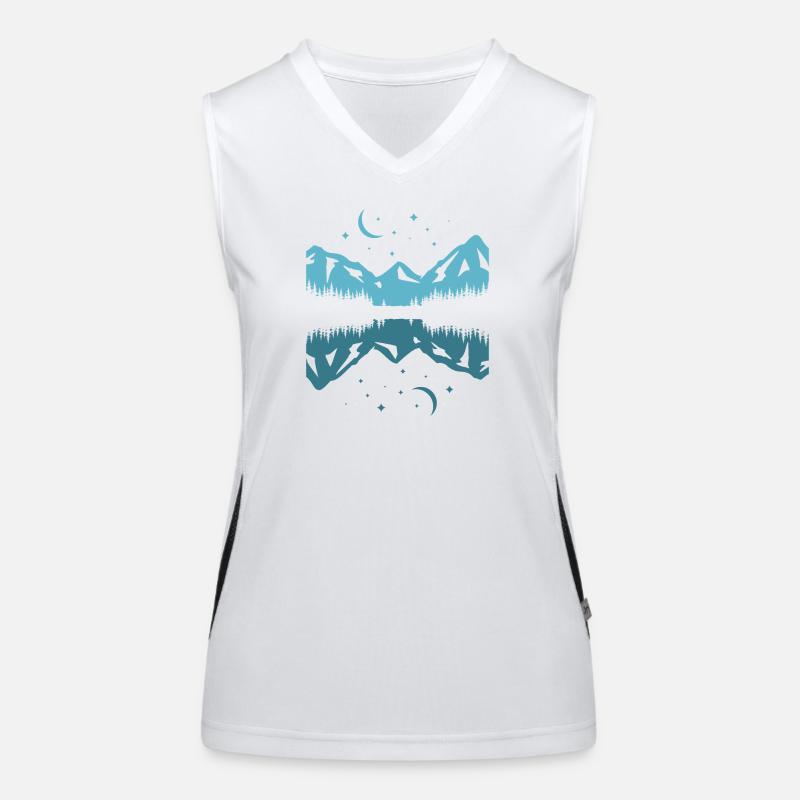 Moonlit Mountain Reflection Women's Functional Contrast Tank Top