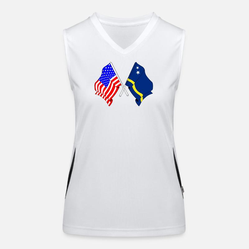 Drapeau des États-Unis et drapeau de Curaçao Débardeur respirant contrasté Femme