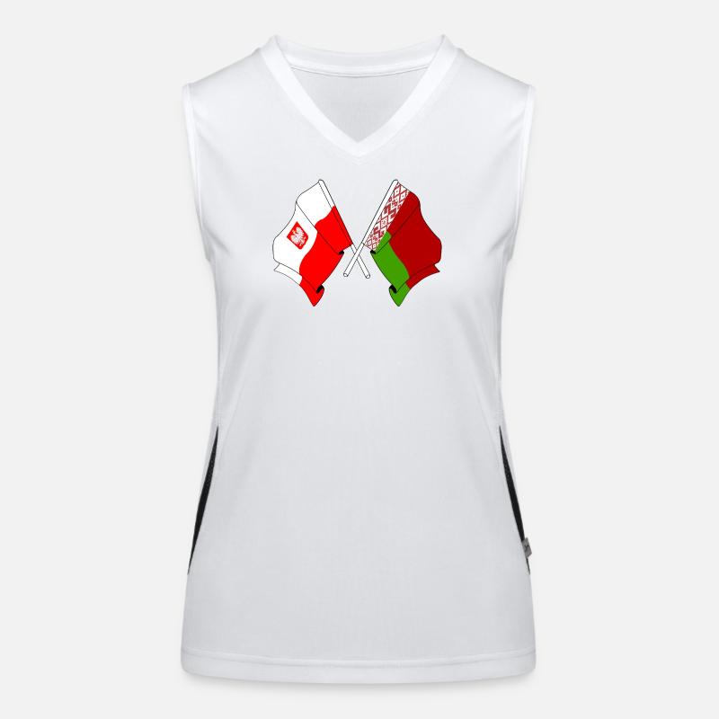 Drapeau de la Pologne, Russie Blanche Débardeur respirant contrasté Femme