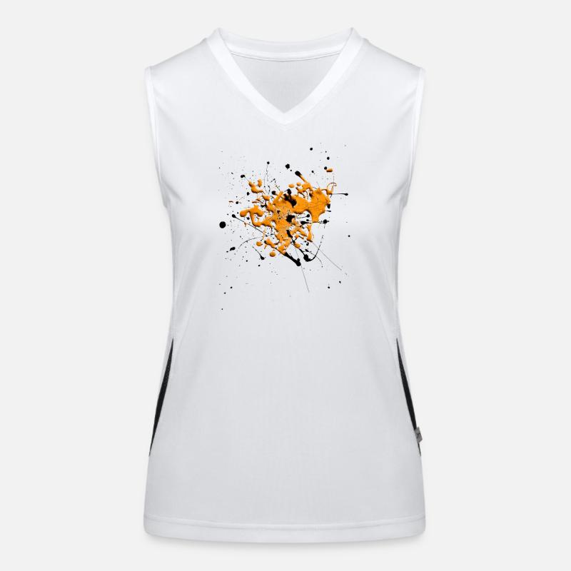 Orange.Splash Funktionelles Kontrast-Tank Top für Frauen
