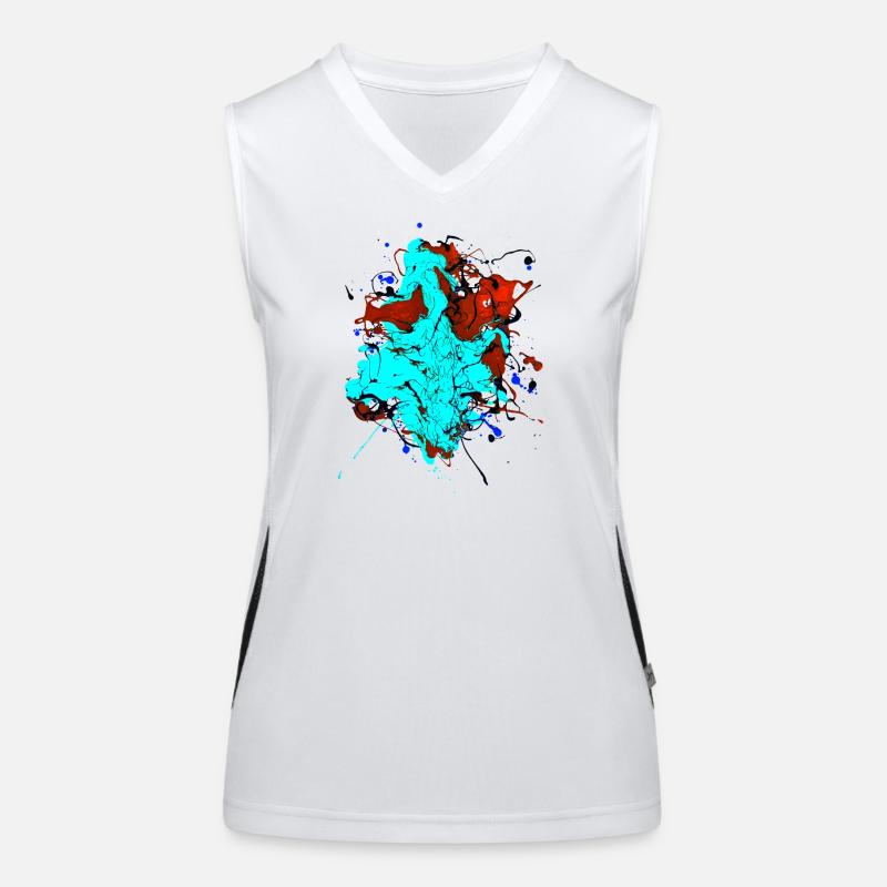 Redturquoise.Splash Funktionelles Kontrast-Tank Top für Frauen