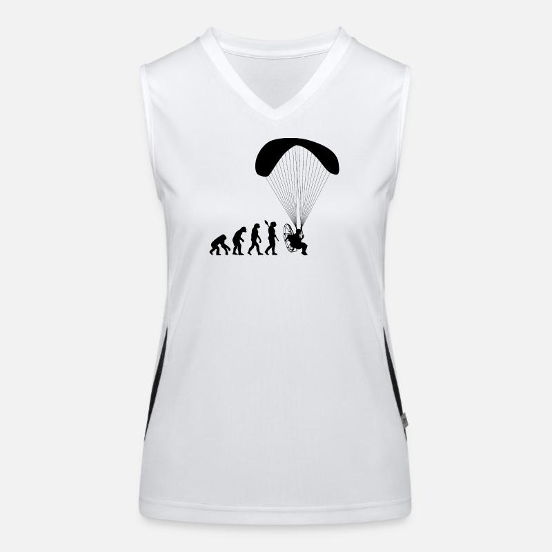 Paramoteur Évolution humaine drôle Débardeur respirant contrasté Femme