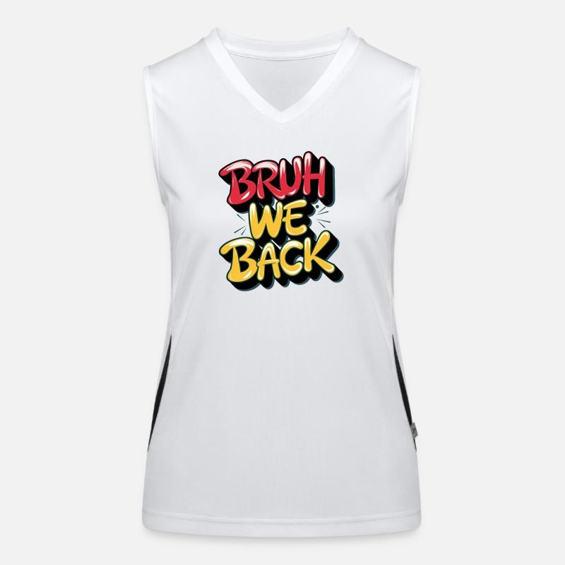 Aussprache und Textdesign im Retro-Stil Funktionelles Kontrast-Tank Top für Frauen