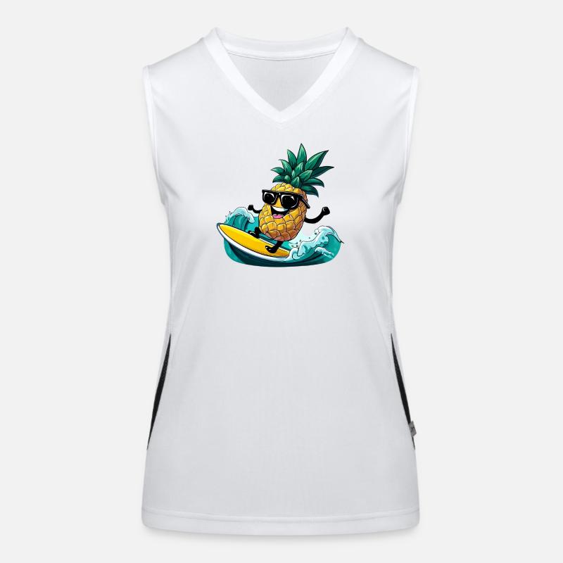 Surf d’ananas avec lunettes de soleil à la mer Débardeur respirant contrasté Femme