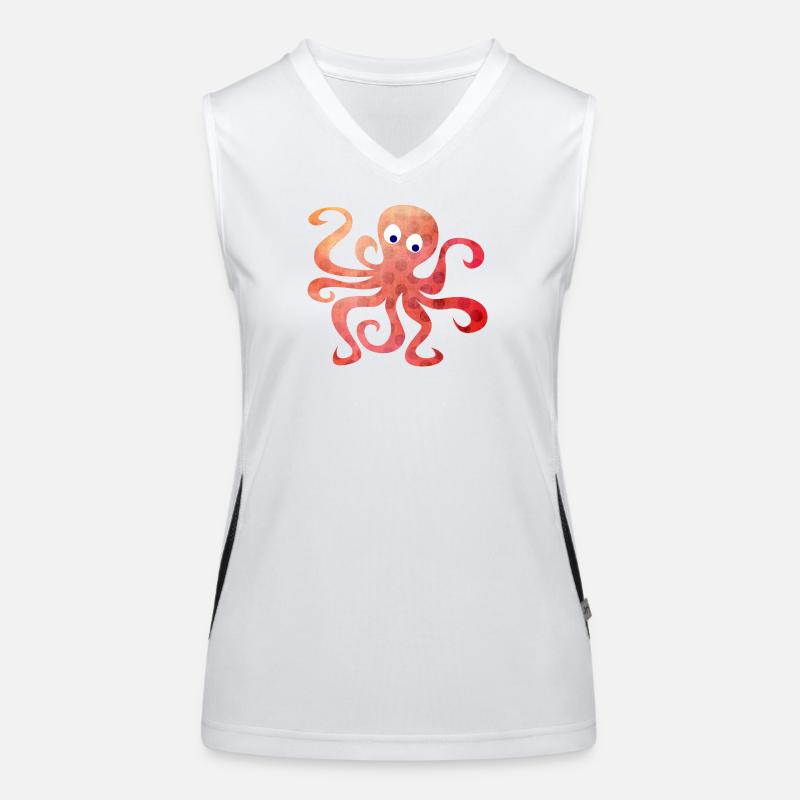 Octopus Dots Squid Tentacle Comic Women's Functional Contrast Tank Top