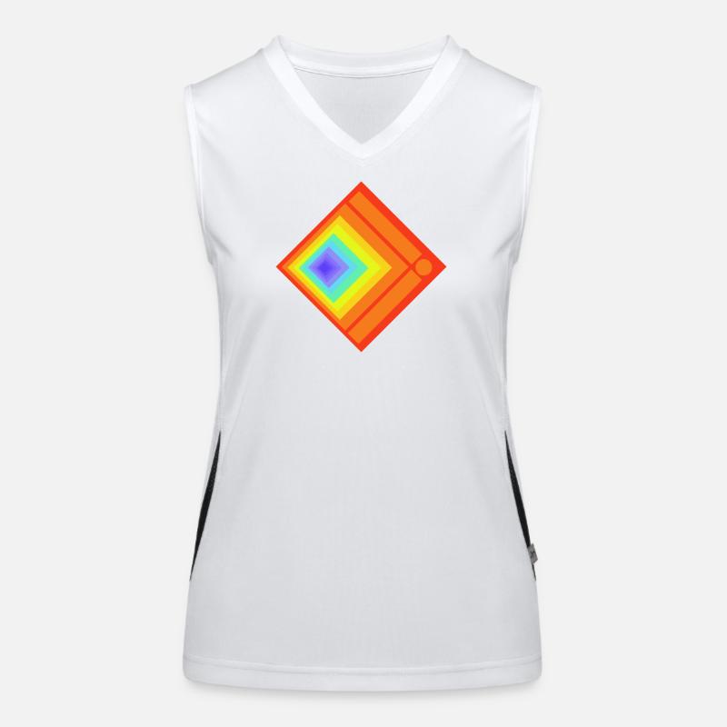 Geometric plays of colours and patterns Women's Functional Contrast Tank Top