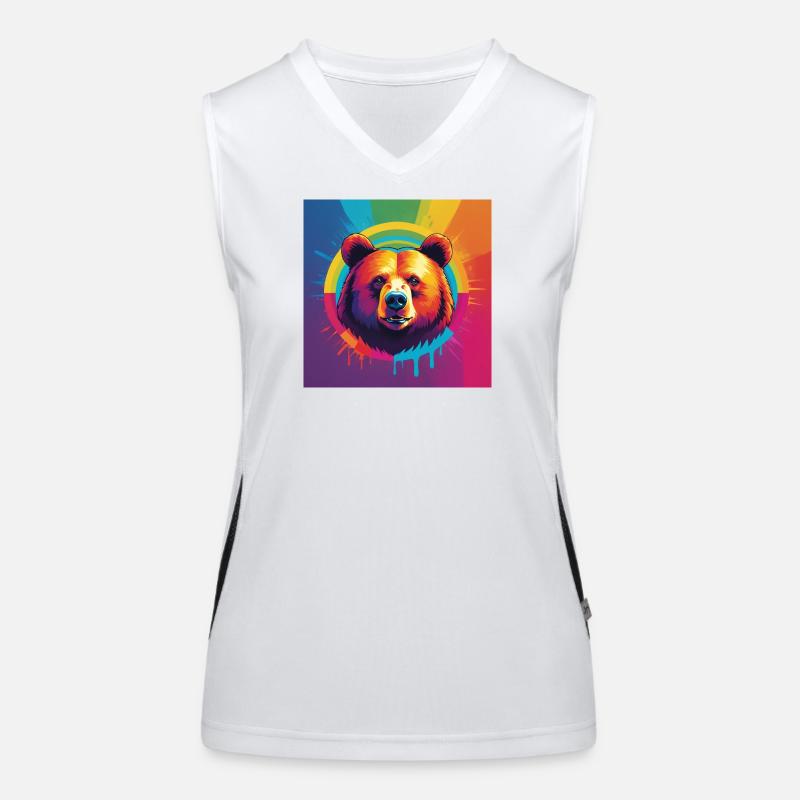 Pride Bear - Women's Functional Contrast Tank Top - white/black