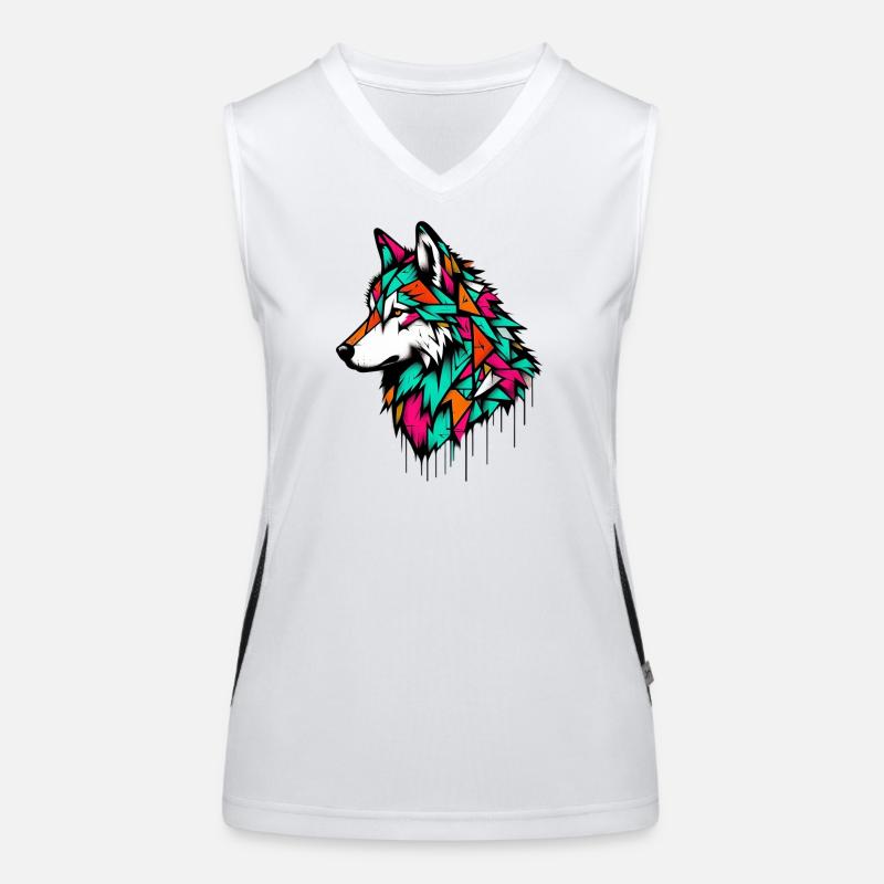 Wolf Funktionelles Kontrast-Tank Top für Frauen