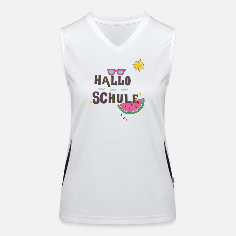 Hallo Schule, Einschulung Funktionelles Kontrast-Tank Top für Frauen