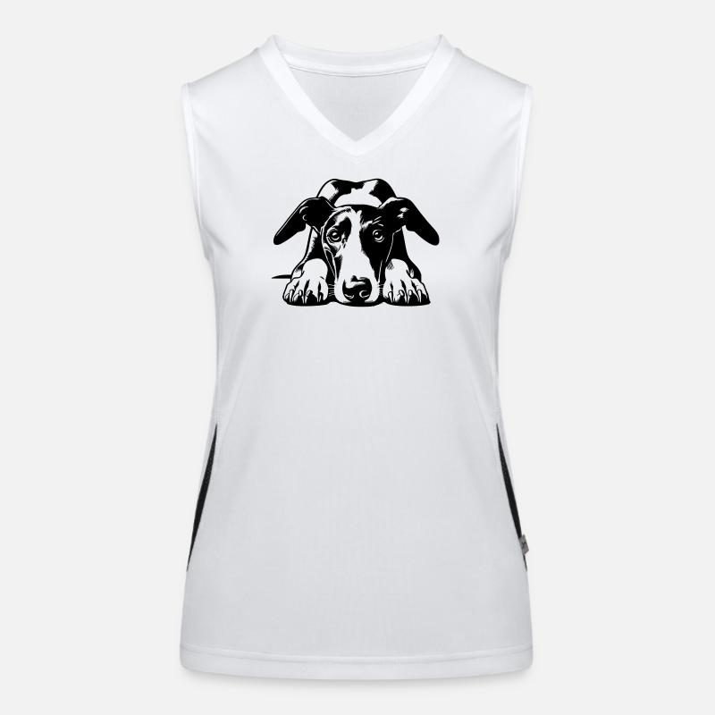Galgo Head with Paws Women's Functional Contrast Tank Top