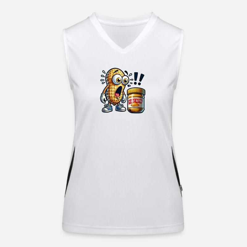 Funny peanut design Women's Functional Contrast Tank Top