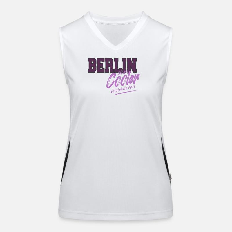 Berlin Stays Cool – Urban Typo Graffiti Women's Functional Contrast Tank Top