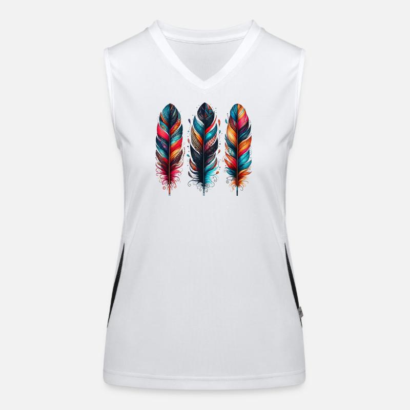 Feder Funktionelles Kontrast-Tank Top für Frauen