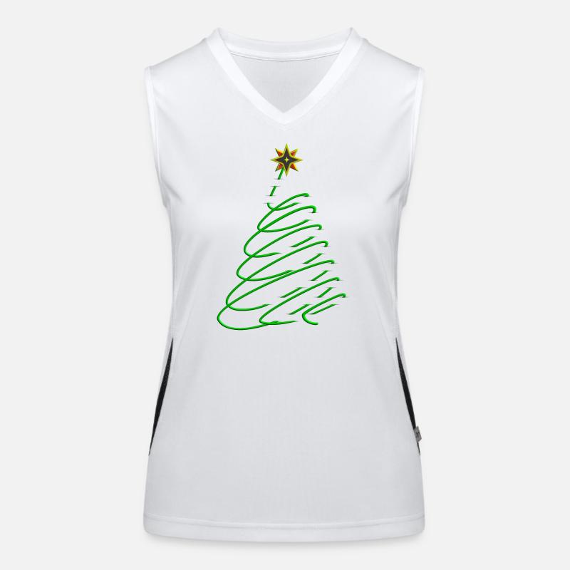 Spirale d’arbre de Noël avec étoile Débardeur respirant contrasté Femme