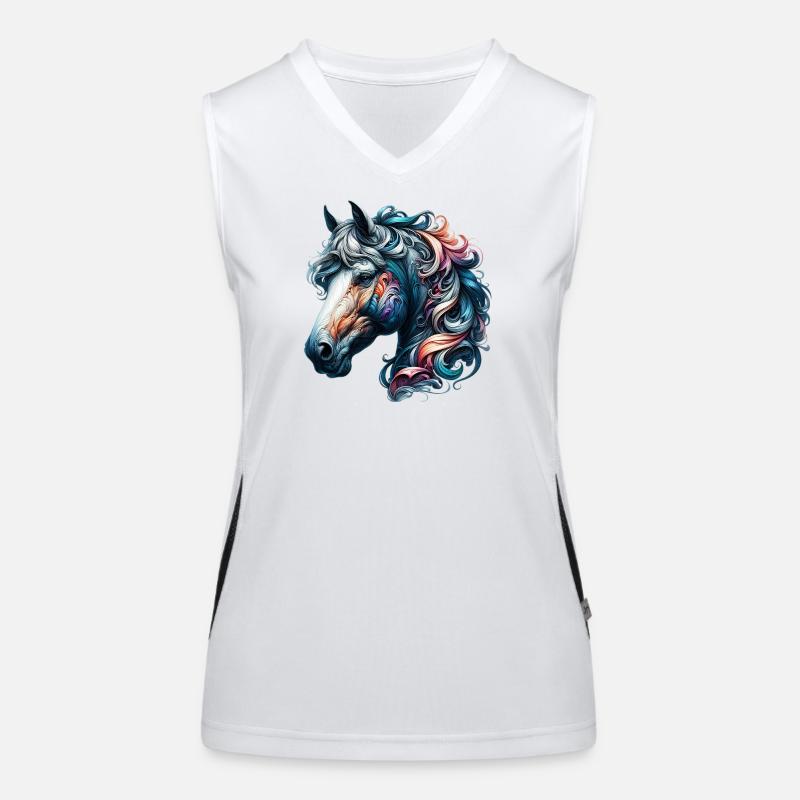 Pferd Funktionelles Kontrast-Tank Top für Frauen