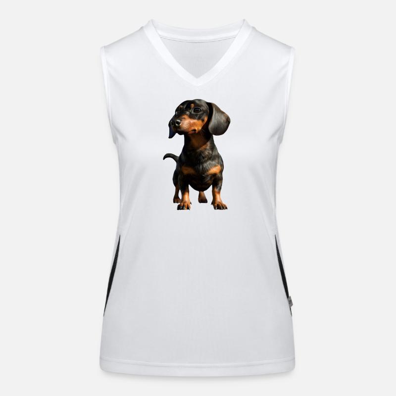 Dackel Dachshund Zwergdackel Dackelclub Teckel Funktionelles Kontrast-Tank Top für Frauen