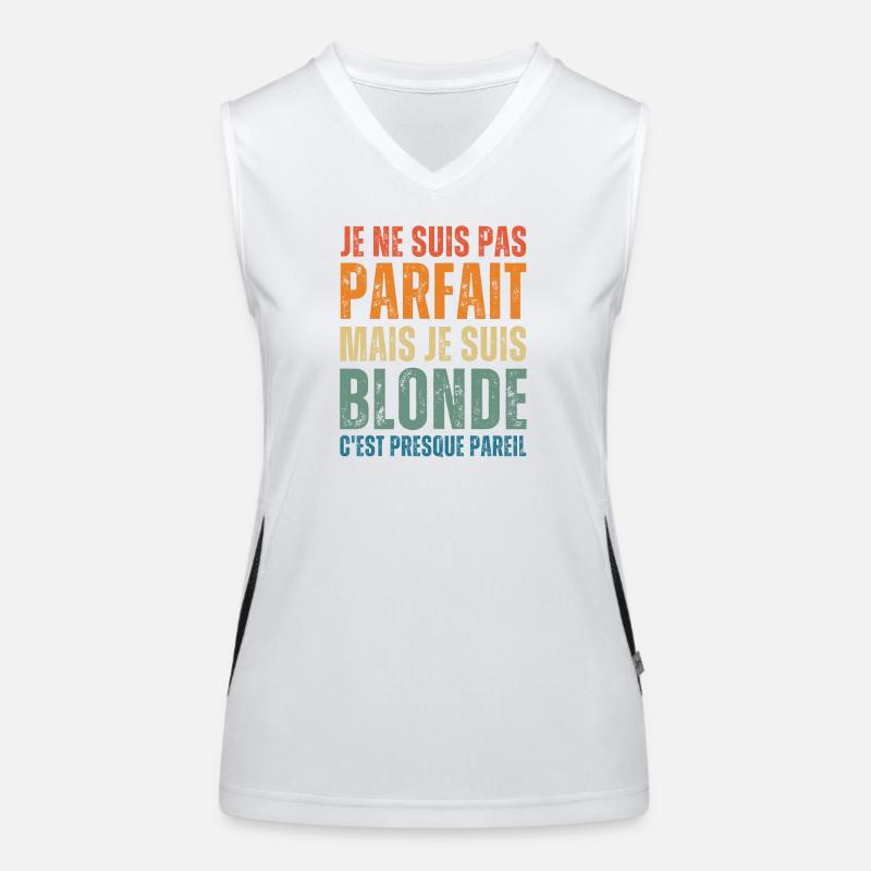 Ich bin nicht perfekt, aber blond Funktionelles Kontrast-Tank Top für Frauen