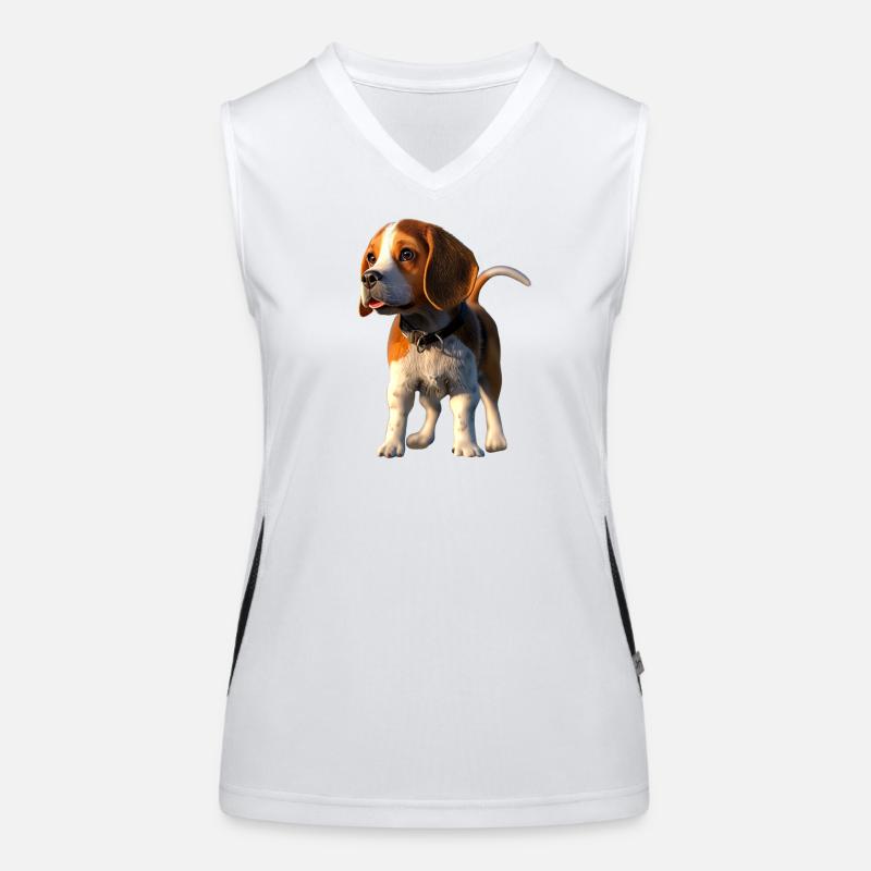 Beagle Chiot Beagles Chien mignon Beagle anglais Débardeur respirant contrasté Femme