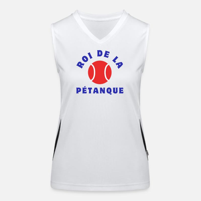 König des Pétanque Funktionelles Kontrast-Tank Top für Frauen