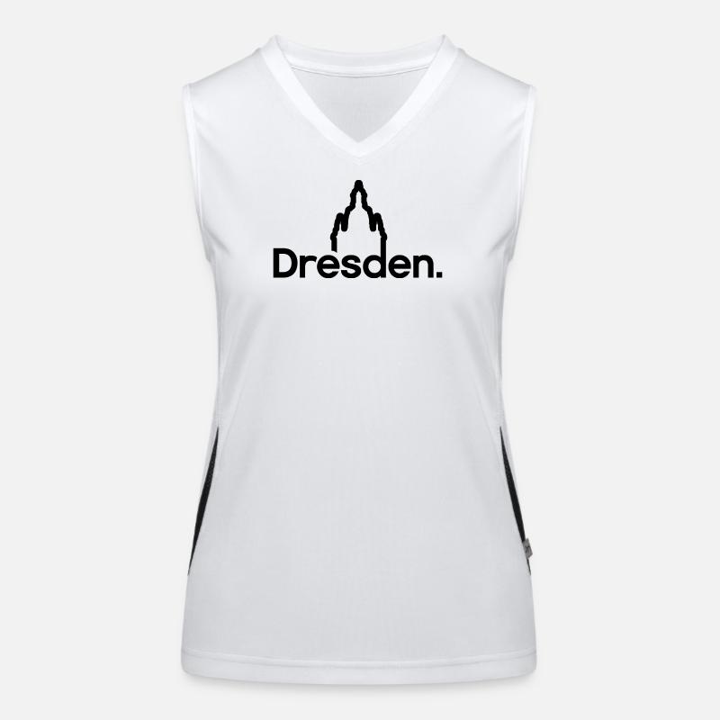Dresden Frauenkirche Typography Logo Lines icon Women's Functional Contrast Tank Top