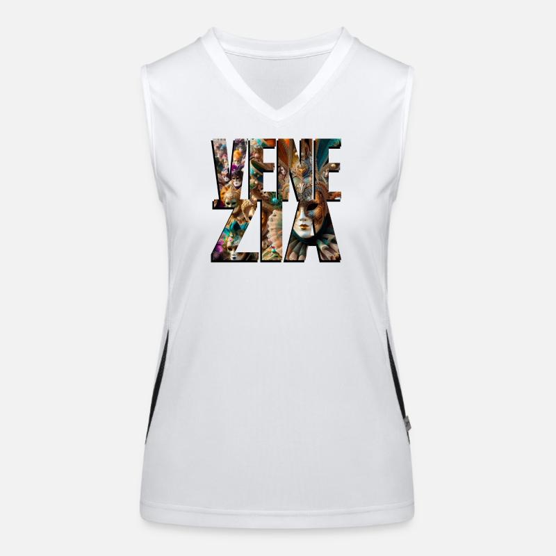 VENICE - Women's Functional Contrast Tank Top - white/black