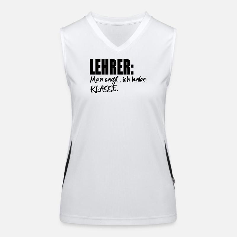 LEHRER SPRÜCHE MIT KLASSE Funktionelles Kontrast-Tank Top für Frauen