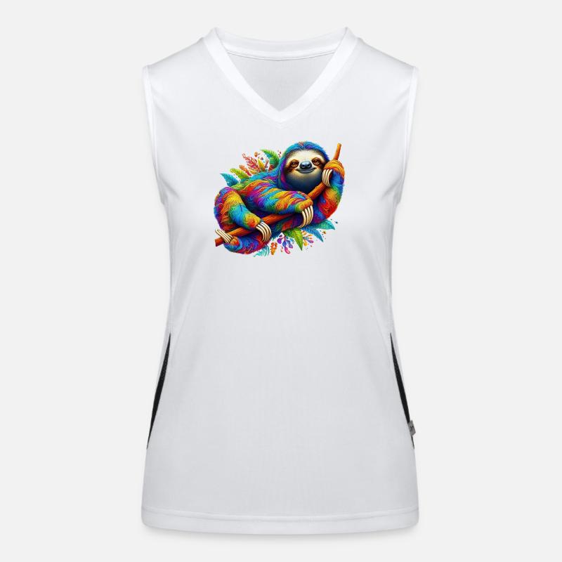 Faultier Funktionelles Kontrast-Tank Top für Frauen