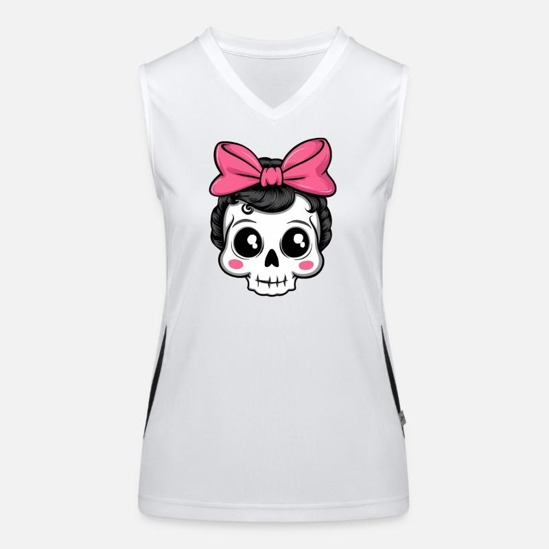 Crâne Rockabilly mignon des années 60 Débardeur respirant contrasté Femme