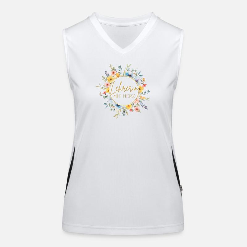 Lehrerin mit Herz! Personalisierbares Design Funktionelles Kontrast-Tank Top für Frauen