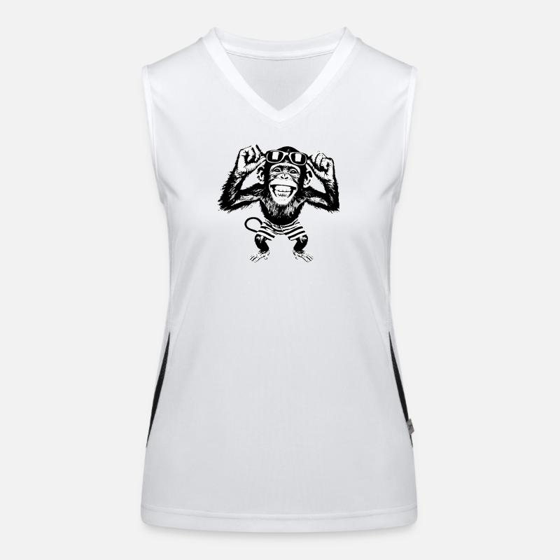 Grinsender Affe mit Sonnenbrille Funktionelles Kontrast-Tank Top für Frauen
