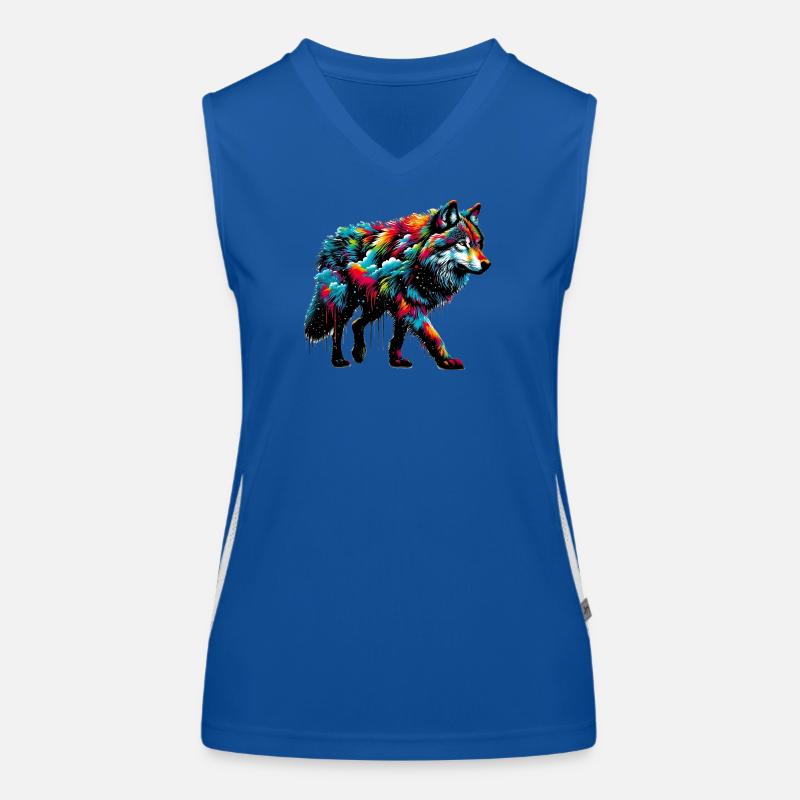 Wolf Funktionelles Kontrast-Tank Top für Frauen