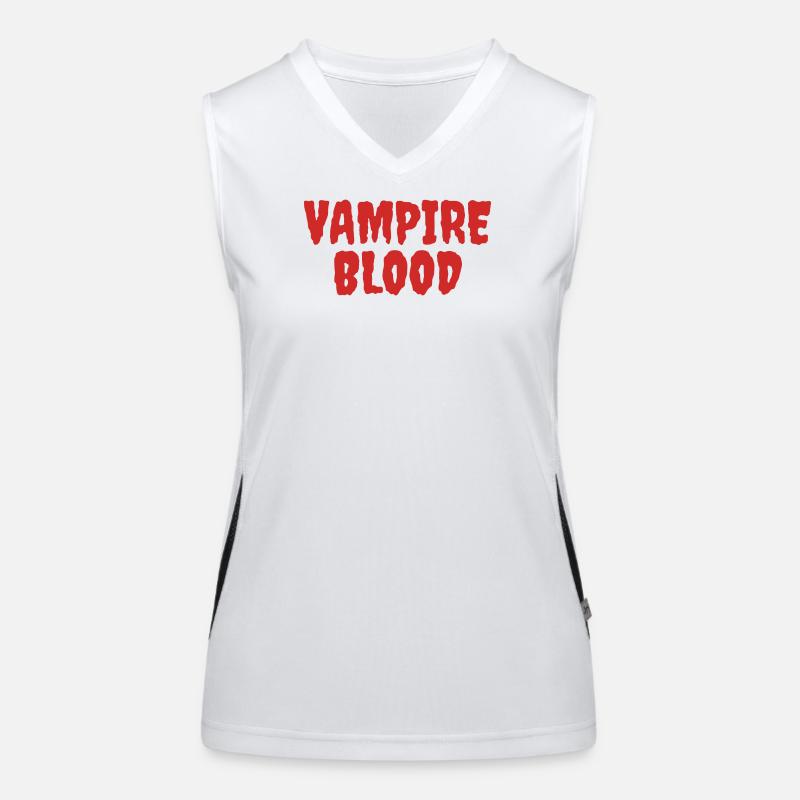 Vampirblut Horror Typografie Design Funktionelles Kontrast-Tank Top für Frauen
