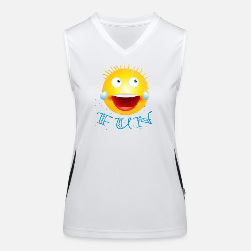smiley laughs modified Women's Functional Contrast Tank Top