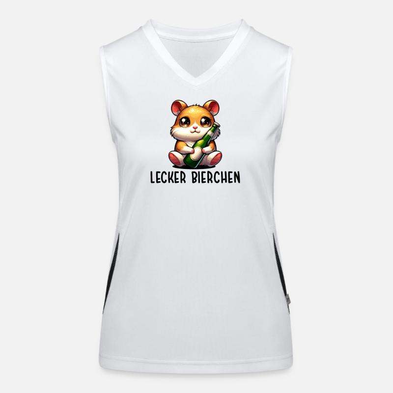 LECKER BIERCHEN Sad Hamster Meme Funktionelles Kontrast-Tank Top für Frauen