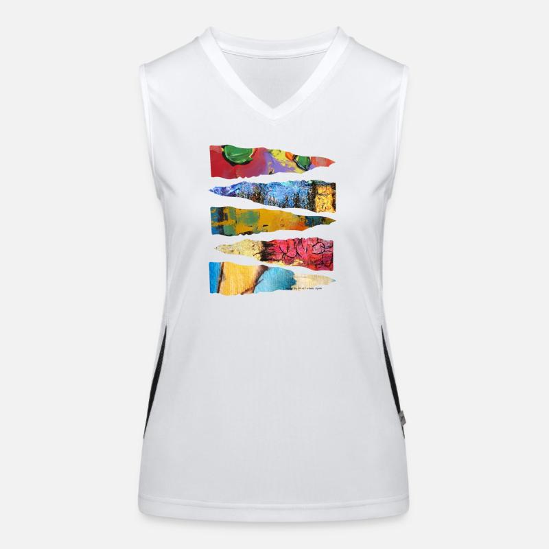 Abstract Colorful Paint Layer Design Women's Functional Contrast Tank Top
