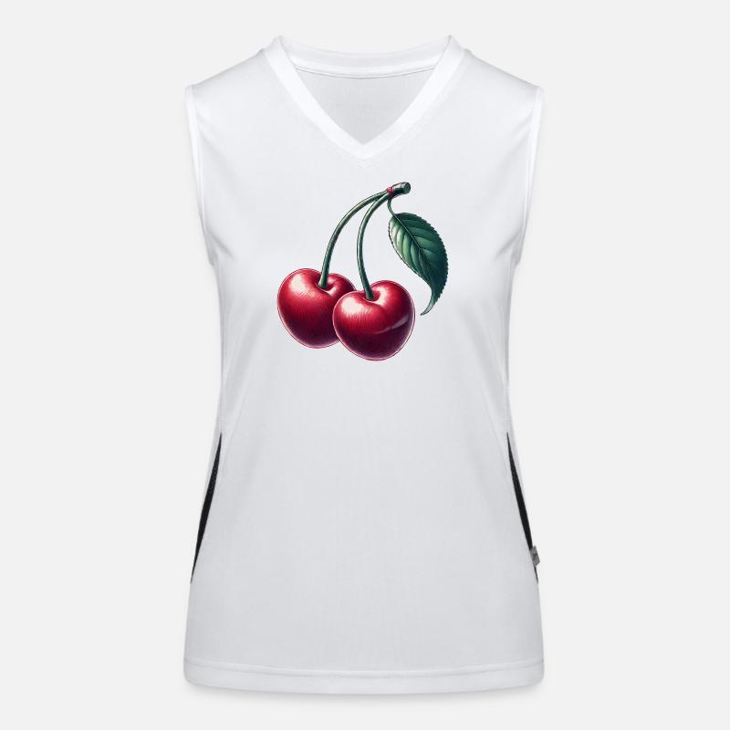 Kirschen in Herzform: Liebe in perfekter Form Funktionelles Kontrast-Tank Top für Frauen