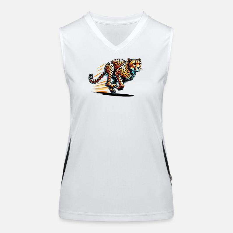 Gepard Funktionelles Kontrast-Tank Top für Frauen