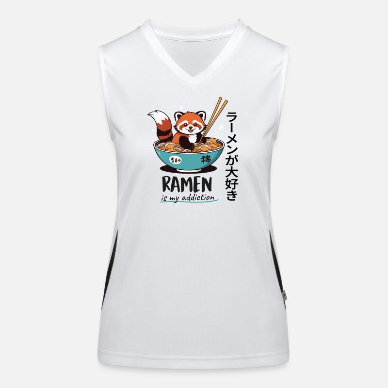 Süßer Roter Panda in Ramen-Schüssel Funktionelles Kontrast-Tank Top für Frauen