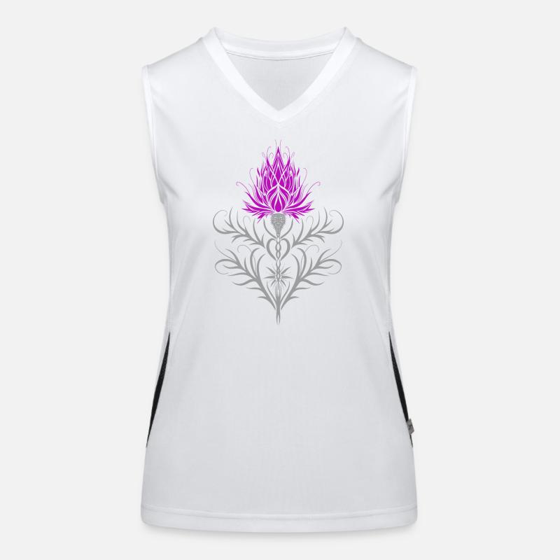 Distel Tattoo Chardon Ecossais Art Botanique Débardeur respirant contrasté Femme