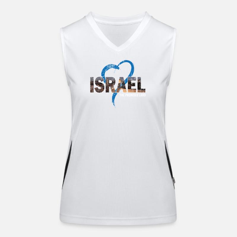Israel mit Herz Funktionelles Kontrast-Tank Top für Frauen