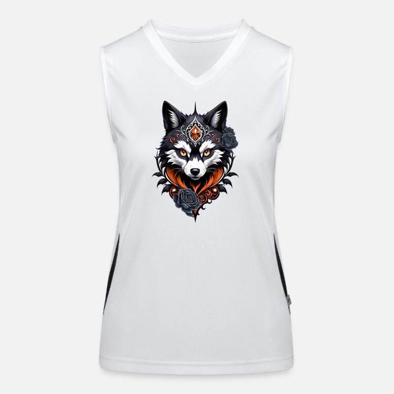 Majestic wolf's head, Women's Functional Contrast Tank Top