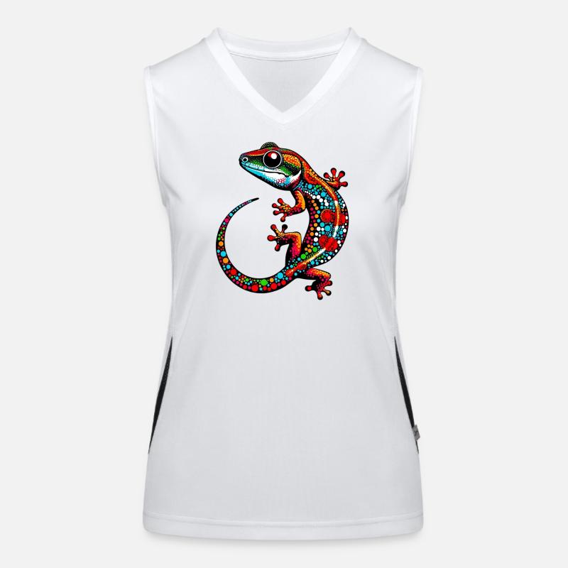 Gecko - Women's Functional Contrast Tank Top - white/black