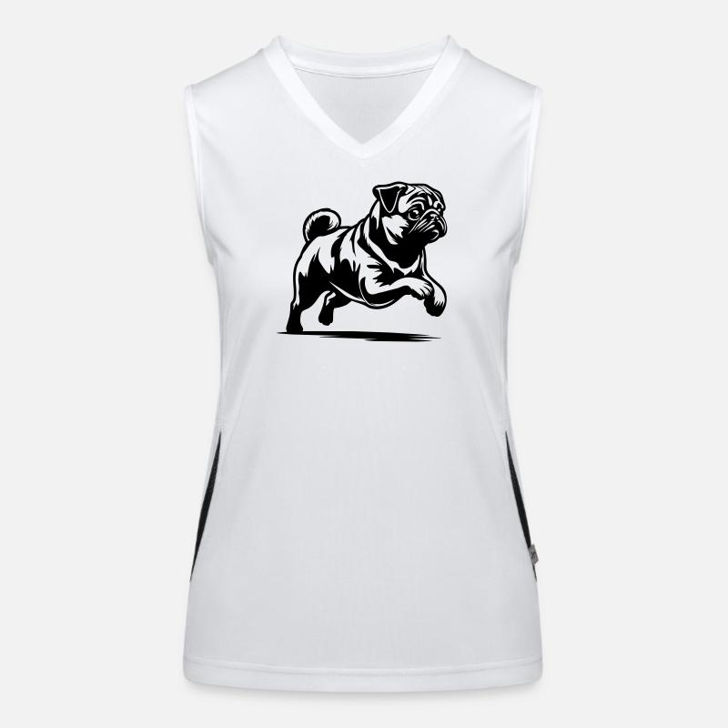 Mops Funktionelles Kontrast-Tank Top für Frauen