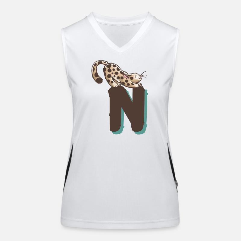 Katze Buchstabe N Funktionelles Kontrast-Tank Top für Frauen