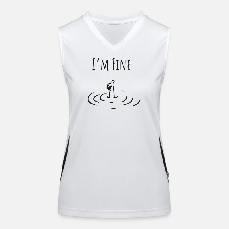 I'm Fine. Minimalist Self-Irony Statement Women's Functional Contrast Tank Top