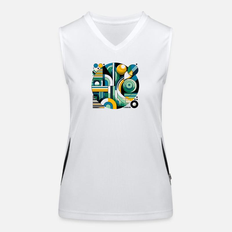 Neon Geometry — Retro Pulse Funktionelles Kontrast-Tank Top für Frauen