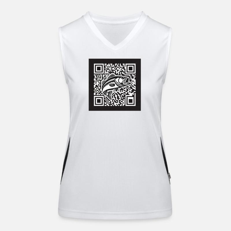 Perch QR Code Design Women's Functional Contrast Tank Top