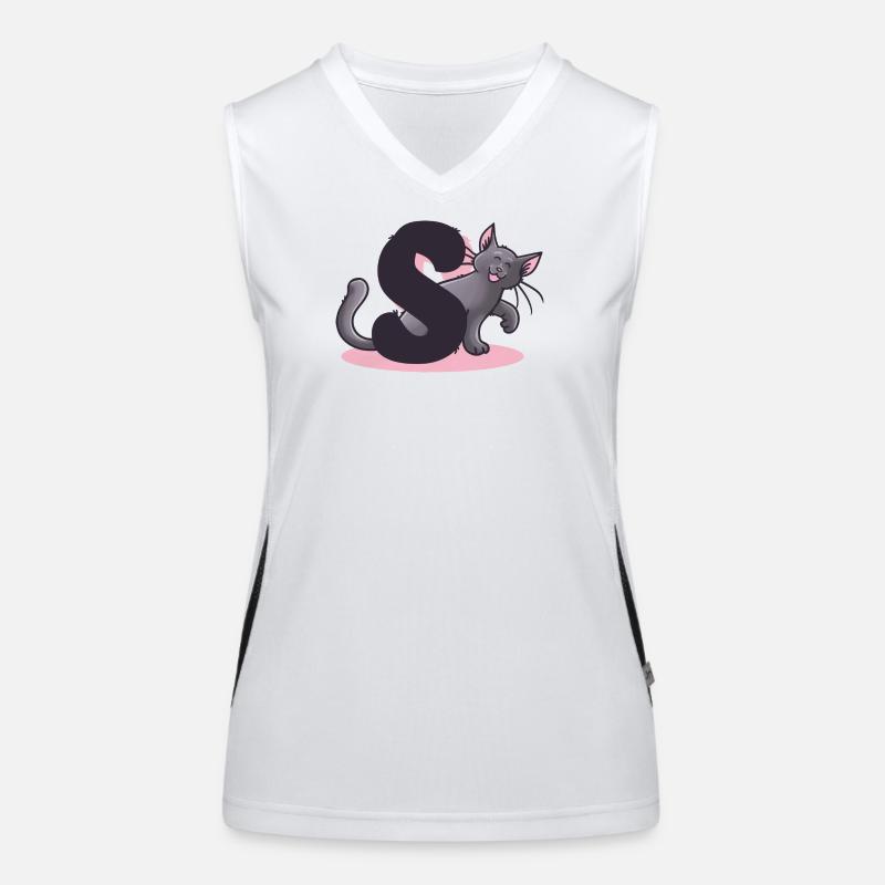 Katze Buchstabe S Funktionelles Kontrast-Tank Top für Frauen