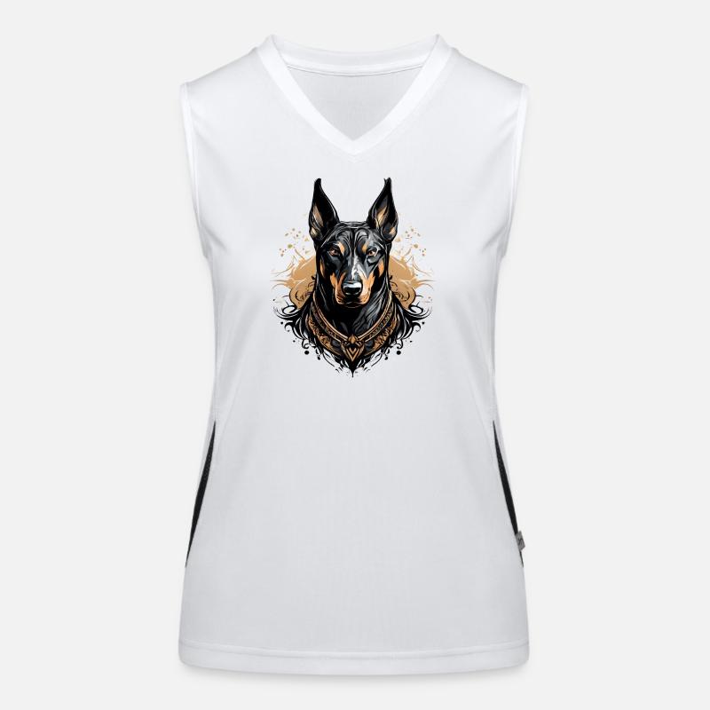 Doberman 02 Women's Functional Contrast Tank Top