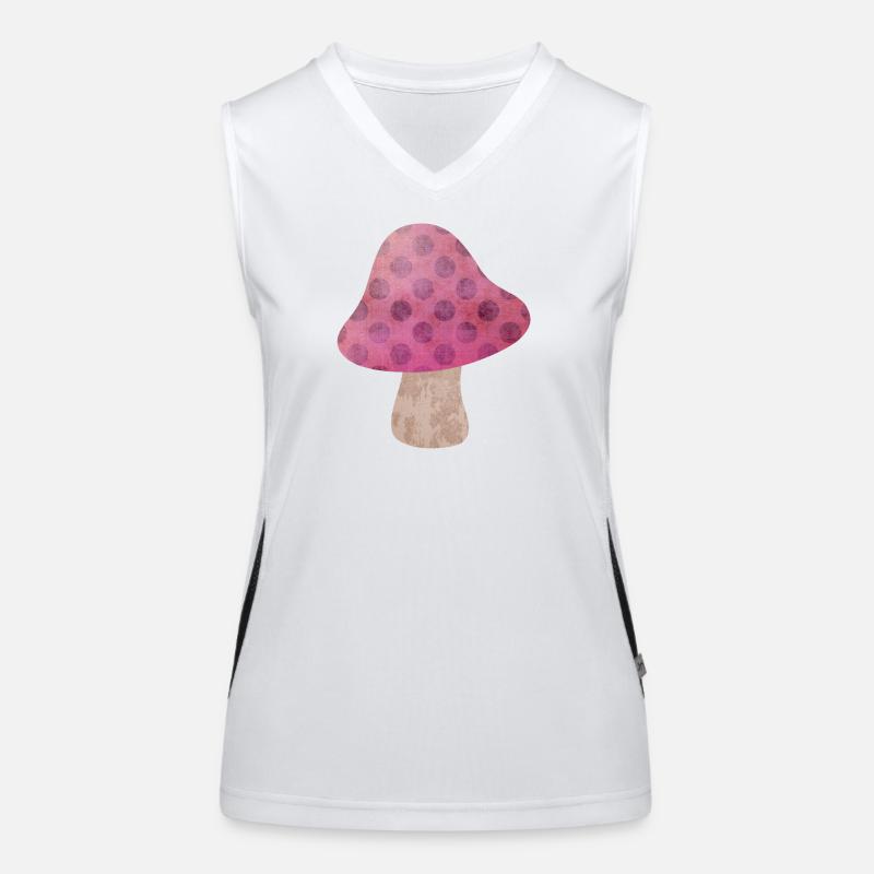 Pilz Herbst Märchen Dots Punkte Wald Kinderzimmer Funktionelles Kontrast-Tank Top für Frauen